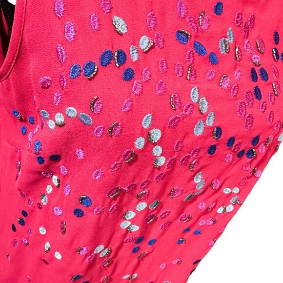 2/$25 Badgley Mischka Pink Embellished Shift Dress Girly Embroidered Size 6 - Picture 7 of 11